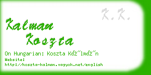kalman koszta business card